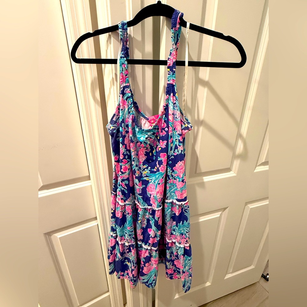 Lilly Pulitzer Loro Corsica blue toucan dress